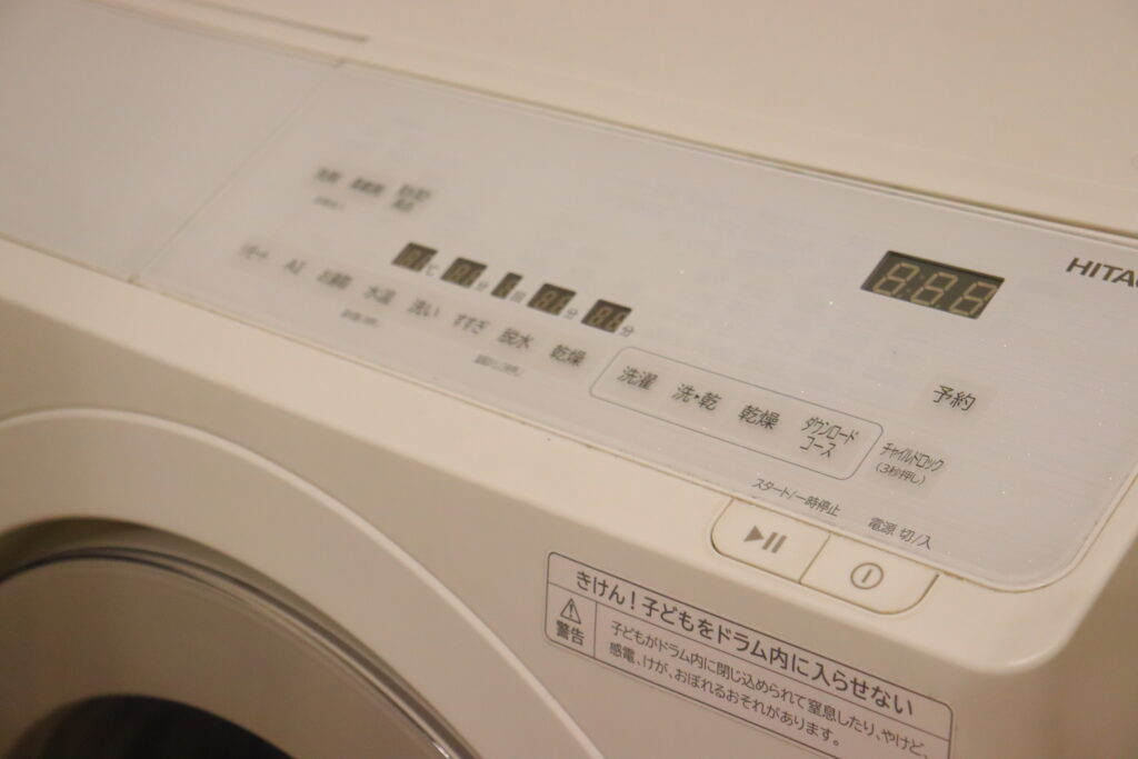 洗濯機の操作パネル