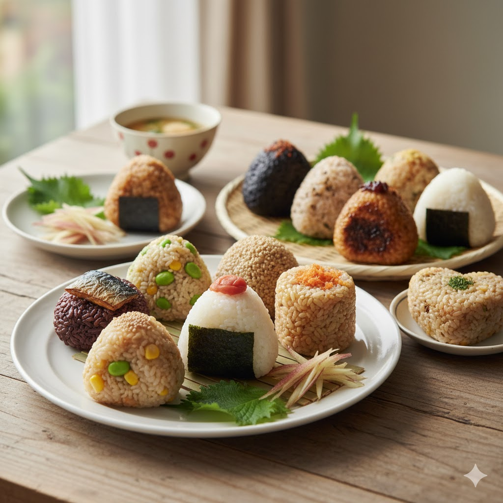 朝ご飯のおにぎりの画像