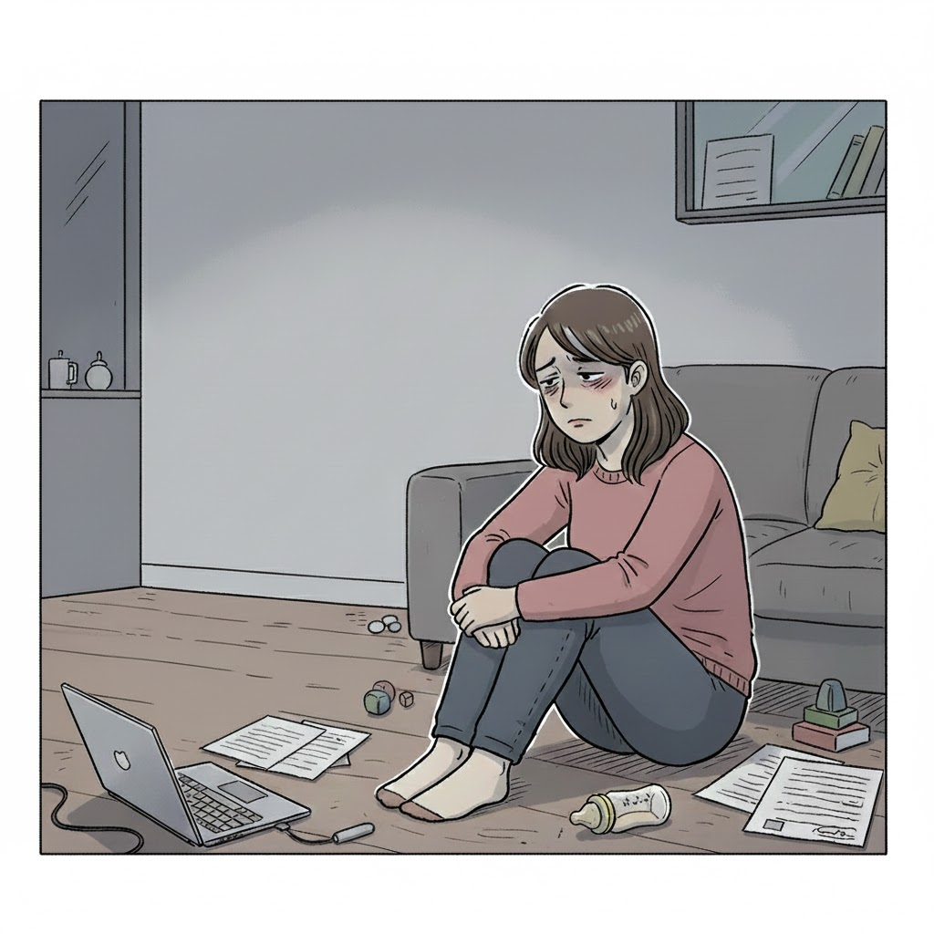 落ち込むワーママのイメージ