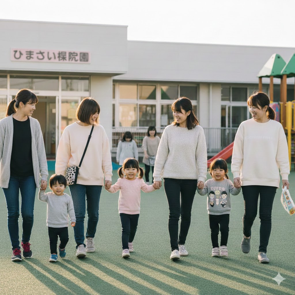 子どもを保育園に通わせる保護者のイメージ