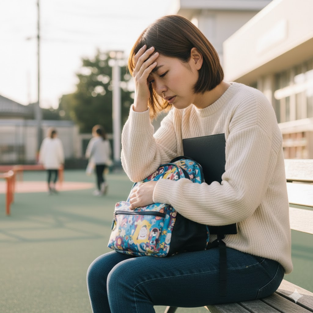 保育園に子どもを通わせる保護者が悩みを抱えるイメージ