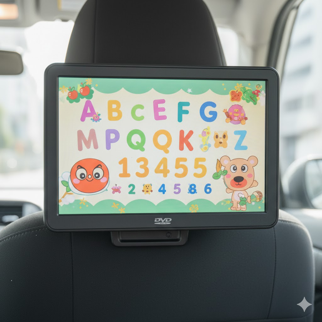 知育dvdを車で見るイメージ