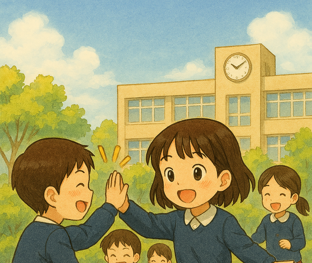 学校で楽しく遊ぶ子どものイメージ
